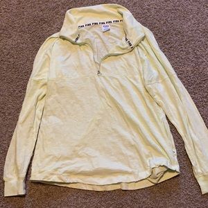 PINK neon yellow quarter-zip